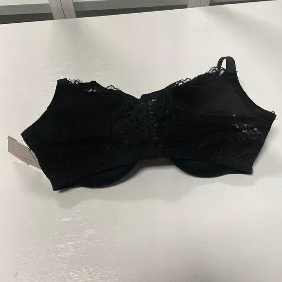 $ Auden Womens Push Up Demi Coverage Racerback Bra Size 36DD Black NWT - Picture 2 of 4